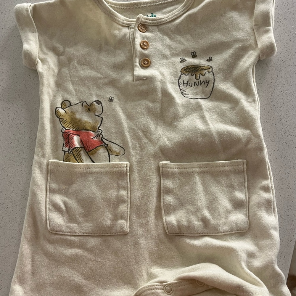 Cream Winnie the Pooh Baby Romper